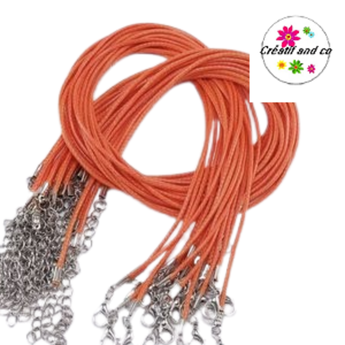 Tour du cou coton ciré orange 45cm