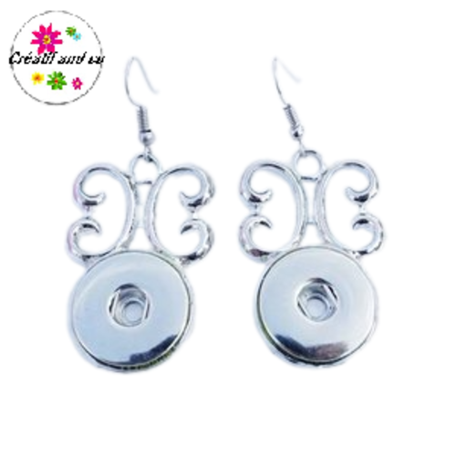 Boucle d'oreille pendante bouton pression 18mm