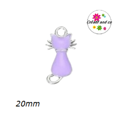 Connecteur chat parme émail 20mm