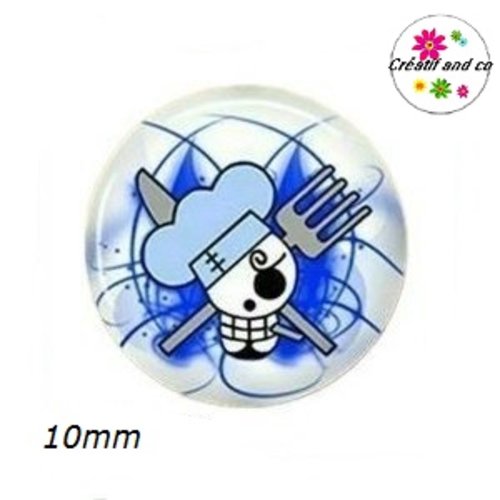 X2 cabochons tête de mort 10mm