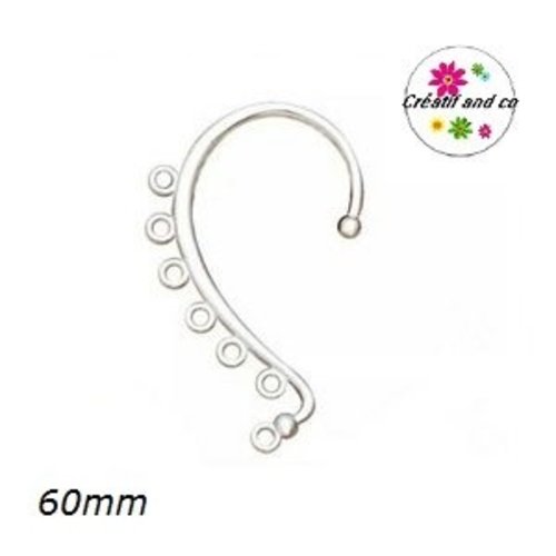 Grande boucle d'oreille cartilage argentée 60mm