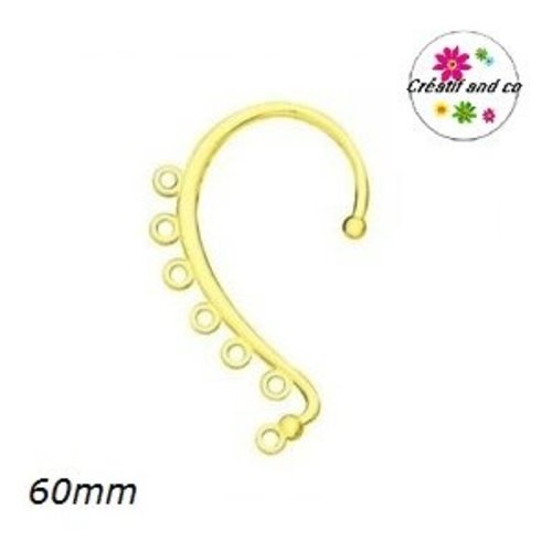 Grande boucle d'oreille cartilage dorée 60mm