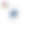 Cabochon goutte fleur bleue 18x25mm