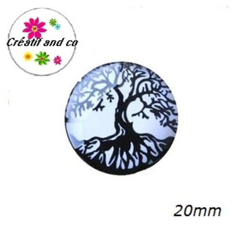 Cabochon arbre noir 20mm