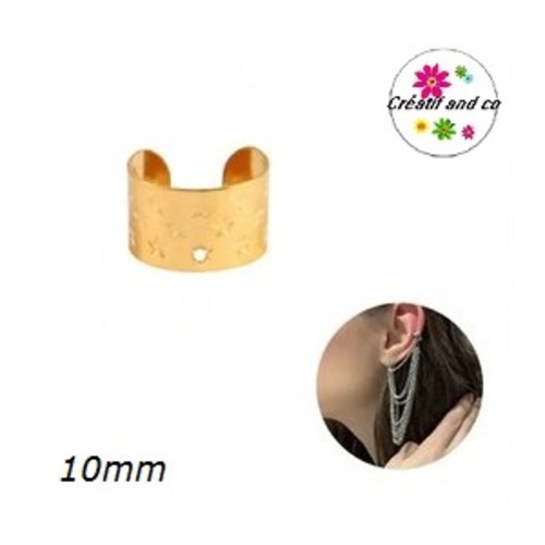 Manchette de cartilage dorée motif étoile 10mm