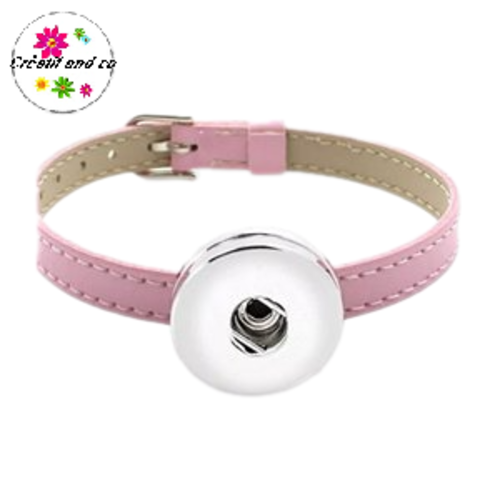 Bracelet simili cuir rose pour bouton pression