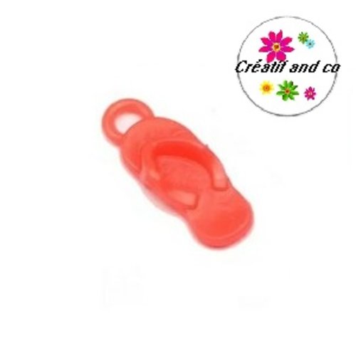 Breloque tong rouge orangé