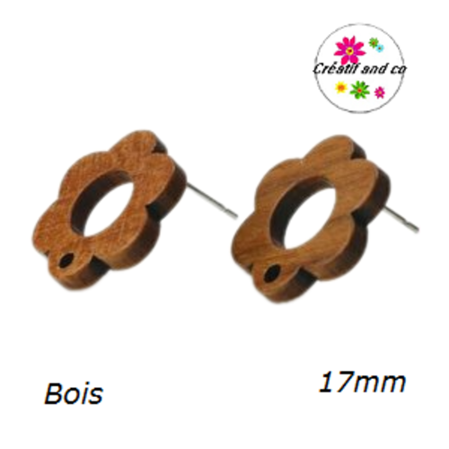 Puce oreille fleur creuse bois 17mm