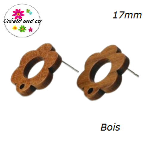 Puce oreille fleur creuse bois 17mm