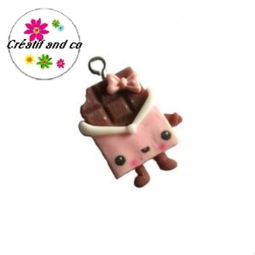 Breloque tablette de chocolat kawaï 22mm