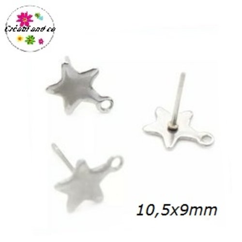 Puce oreille étoile acier inoxydable avec trou