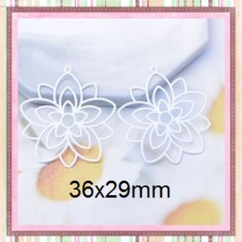 Breloque estampe fleur de vie blanche 36mm