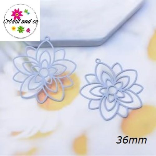 Breloque estampe fleur de vie grise 36mm
