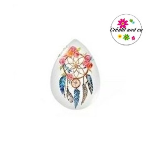 Cabochon goutte attrape rêve 18x25mm