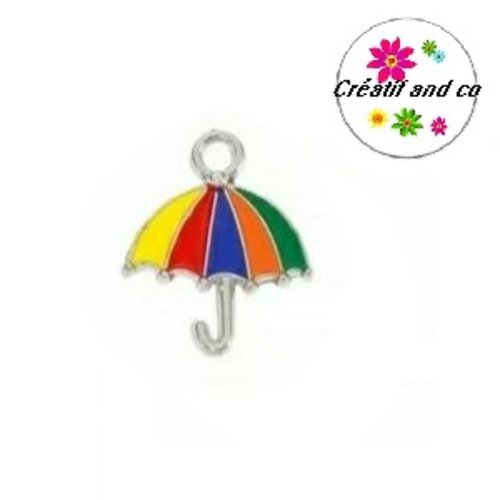Breloque parapluie multicouleur émail 18,5mm