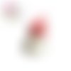 Breloque chat blanc et son bonnet rouge kawaï 38mm