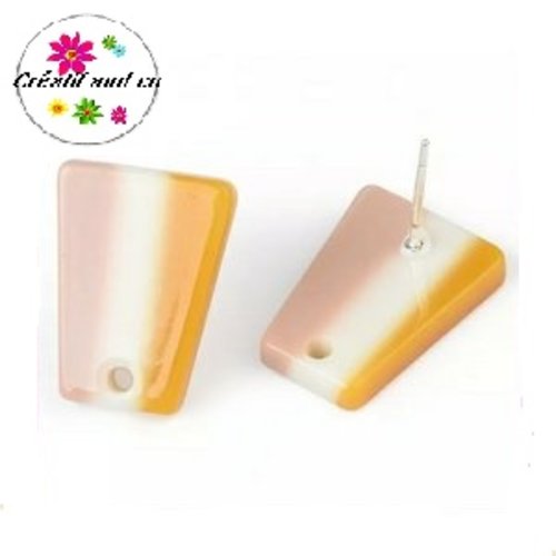 Clou oreille acrylique et tige argent 925