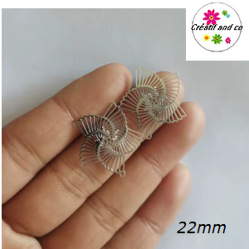 Breloque estampe tourbillon argent 22mm