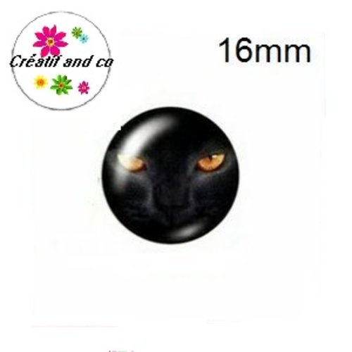 X2 cabochons chat 16mm