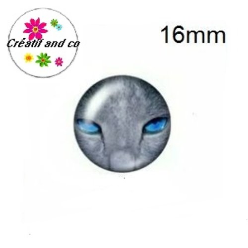 X2 cabochons chat 16mm