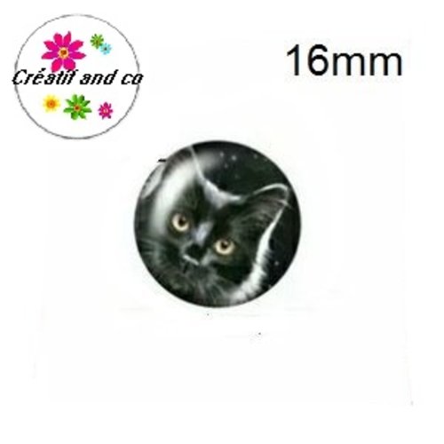 X2 cabochons chat 16mm