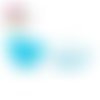 Clou oreille 1/2 cercle turquoise paillette acrylique et tige argent 925
