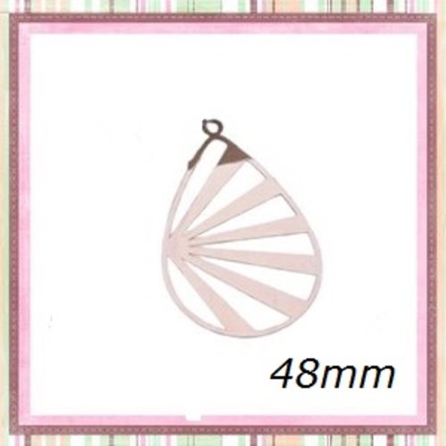 Breloque estampe ovale rose gold 48mm