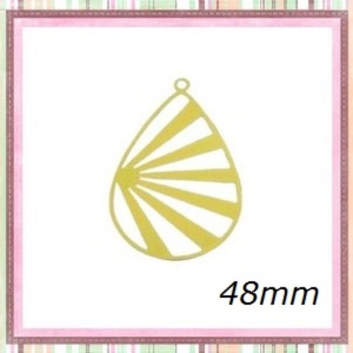 Breloque estampe ovale jaune 48mm