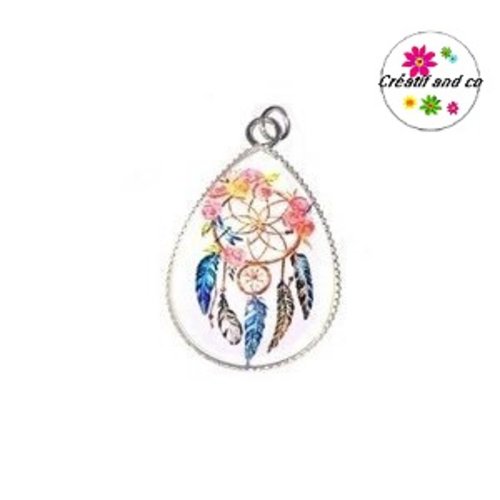 Pendentif cabochon goutte attrape rêve