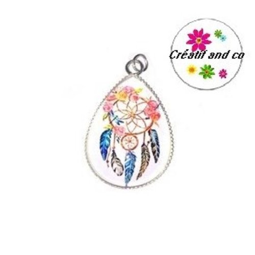 Pendentif cabochon goutte attrape rêve