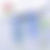 Breloque estampe grande goutte bleue 55mm