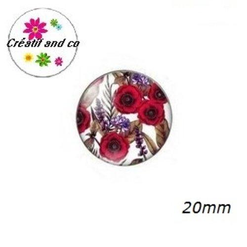 Cabochon fleuri 20mm