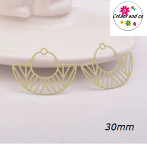 Breloque estampe forme bateau de mer vert pomme clair  30mm