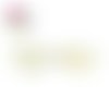 Clou oreille coeur blanc/beige acrylique et tige argent 925