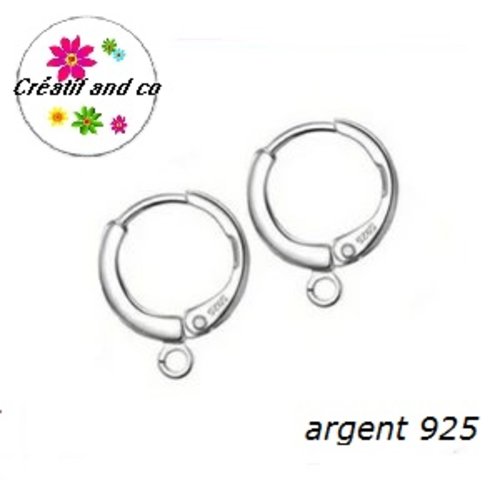 Boucle d'oreille créole argent 925 16mm