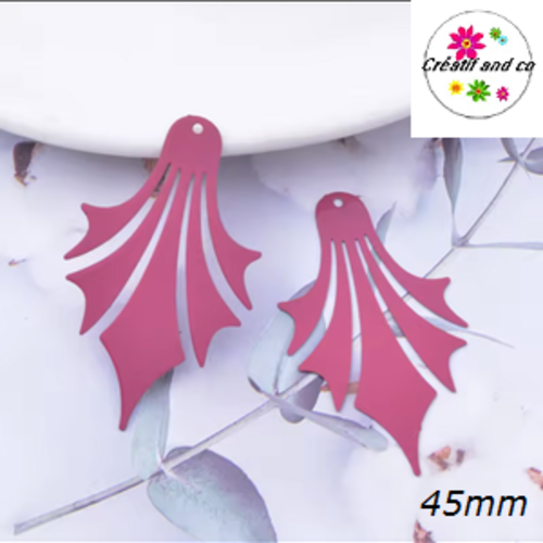 Breloque estampe fleur violine 45mm