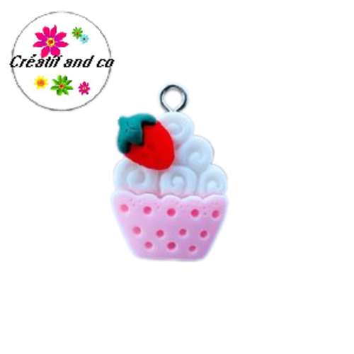 Breloque cupcake kawaï 19mm