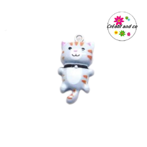 Breloque chat bleu tigré kawaii 30mm