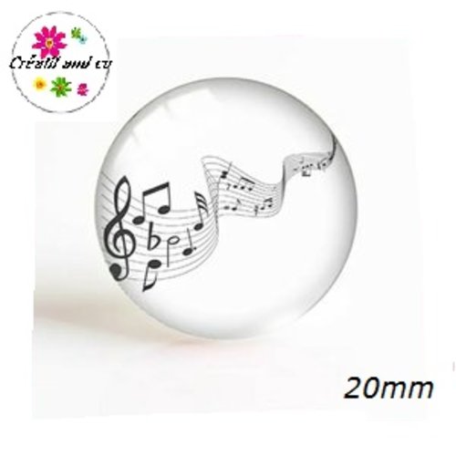 Cabochon note de musique 20mm