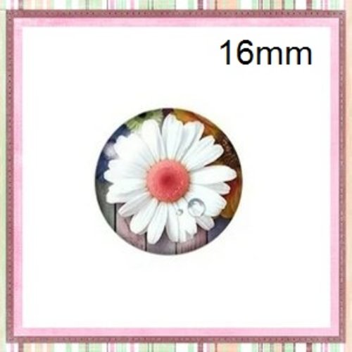 X2 cabochons fleur 16mm