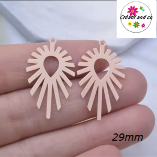 Breloque estampe rose gold  29mm