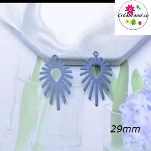 Breloque estampe gris foncé  29mm