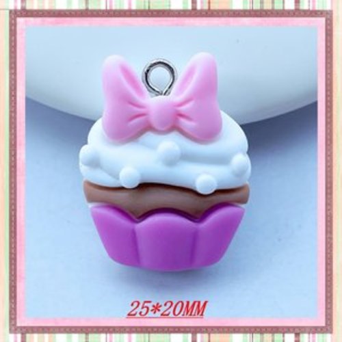 Breloque cupcake kawaï 25mm