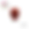 X10 perles tête de mort rouge 10mm