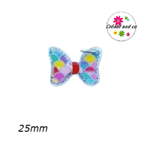 Breloque noeud arc en ciel acrylique 25mm