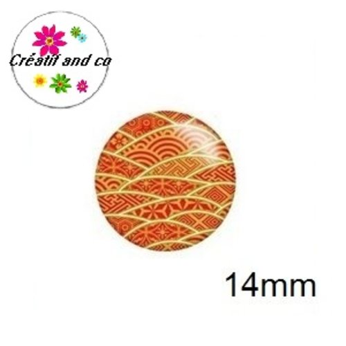 X2 cabochons à motif 14mm