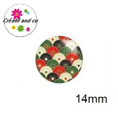 X2 cabochons à motif 14mm