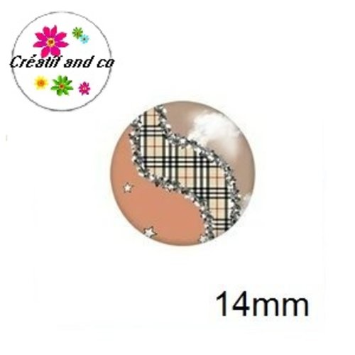 X2 cabochons à motif 14mm