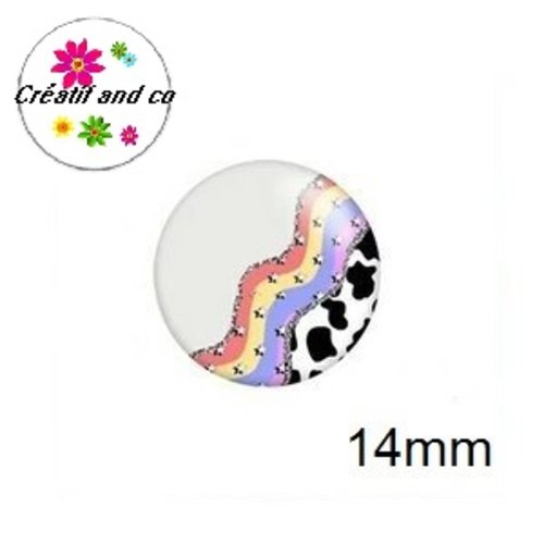 X2 cabochons à motif 14mm