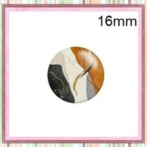 X2 cabochons à motif géomètrique 16mm